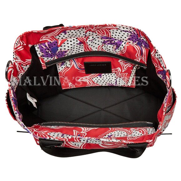 MARC JACOBS DIAPER BAG RED SPOTTED LILY PRINTED BIKER BABYBAG - Picture 5 of 11